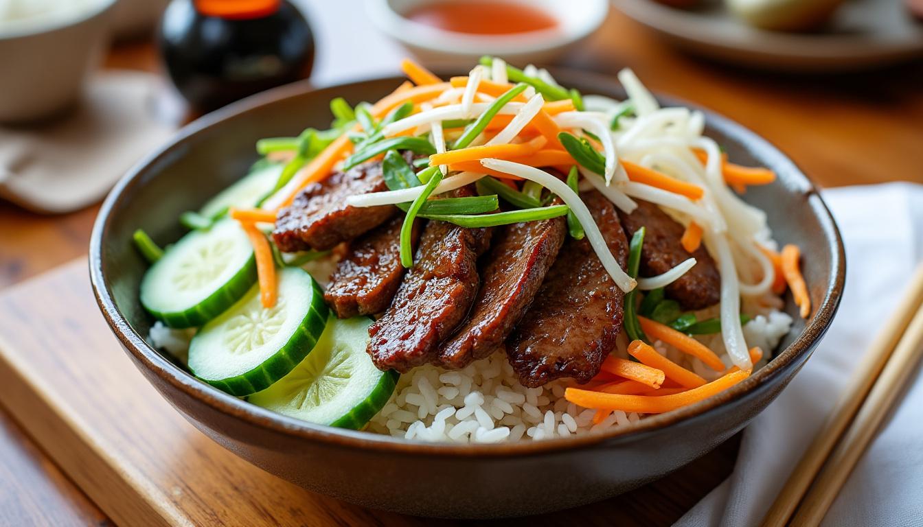 apprends à préparer le bo luc lac, ce sauté vietnamien savoureux, chez toi facilement grâce à notre guide étape par étape pour cuisiner comme un pro.