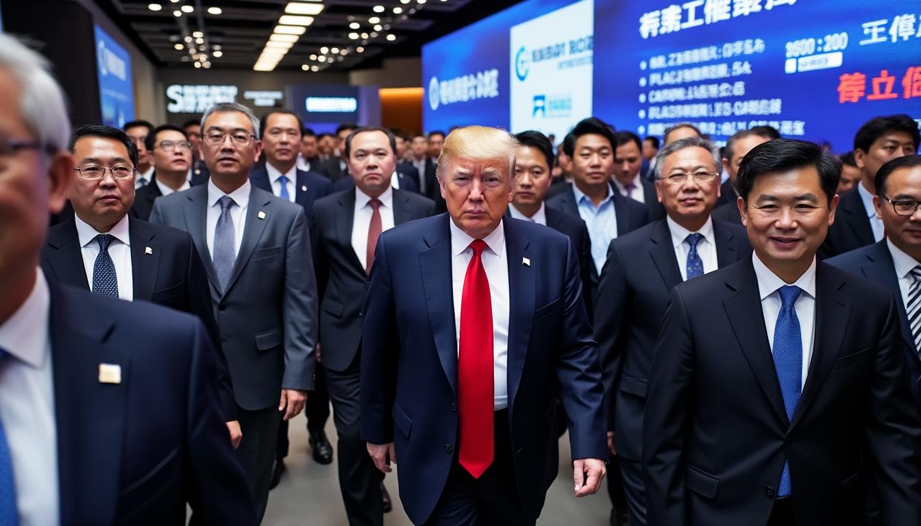 découvrez les ambitions technologiques derrière la visite de donald trump en chine et les motivations des géants du numérique à pékin.