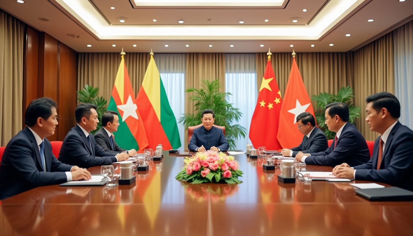 le président birman rencontre xi jinping à pékin pour discuter de la coopération bilatérale et des enjeux régionaux lors d'une importante réunion diplomatique.